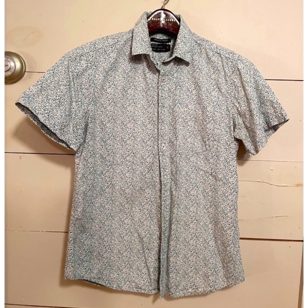 Denim & Flower Short Sleeve Button Down